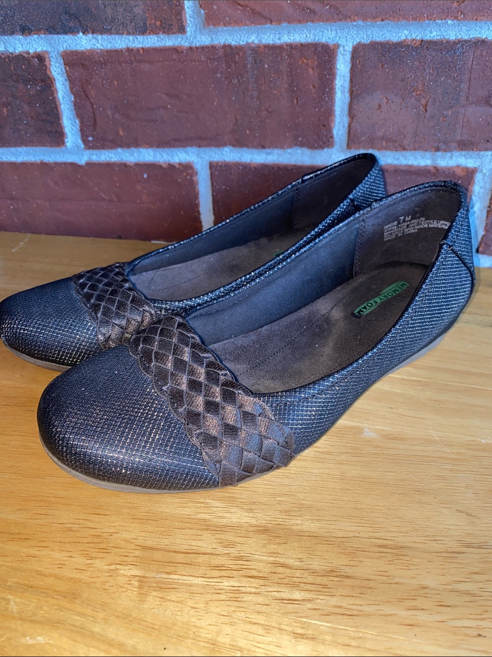 BareTraps Women's Braided Strap Ballet Flats in Dark Brown